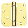 Global Door Controls 4 in. x 4 in. Bright Brass Steel Spring Hinge with 5/8 in. Radius (Set of 3) CPS4040-5/8-US3-3